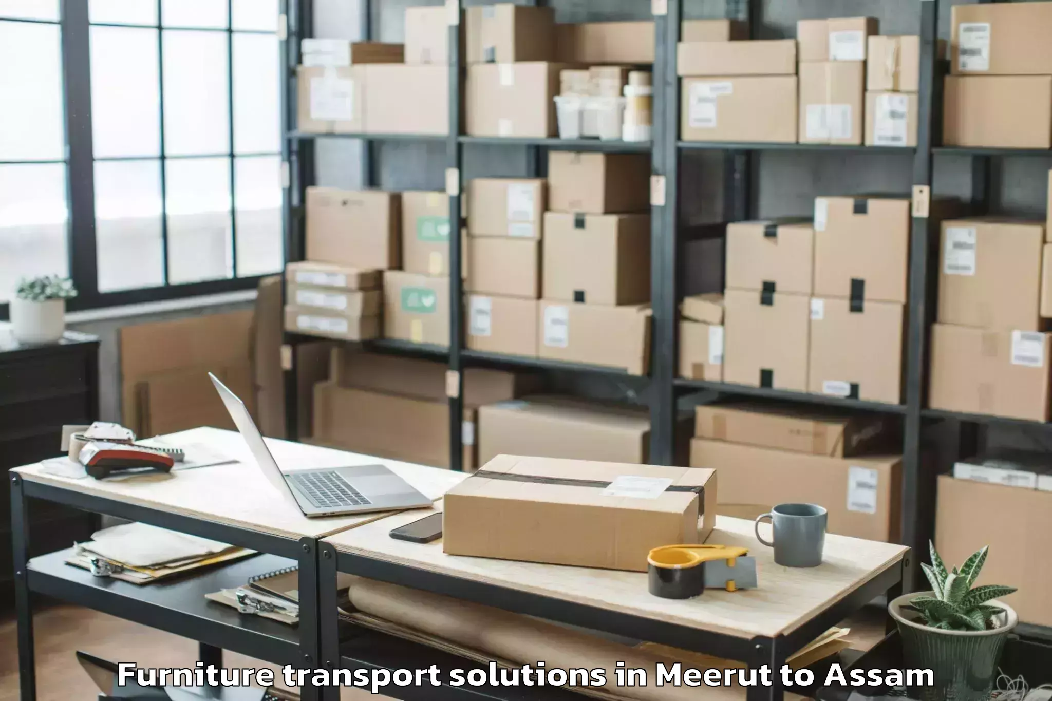 Meerut to Marigaon Furniture Transport Solutions